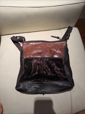 The Sak Two-Tone Brown Leather & Suede Crossbody